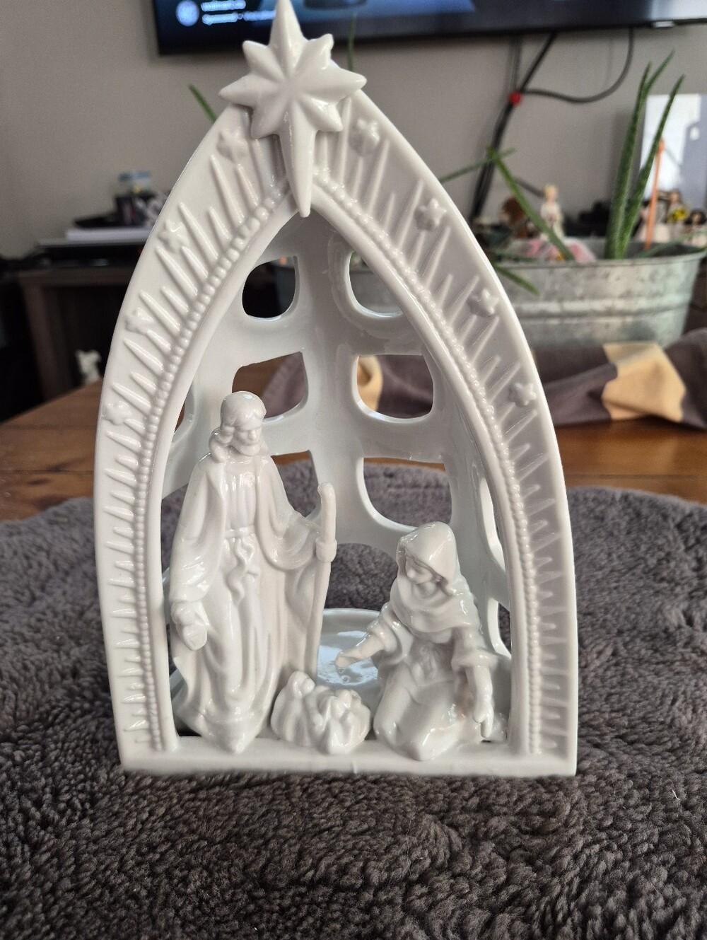 White Ceramic Nativity Figurine Home Accent